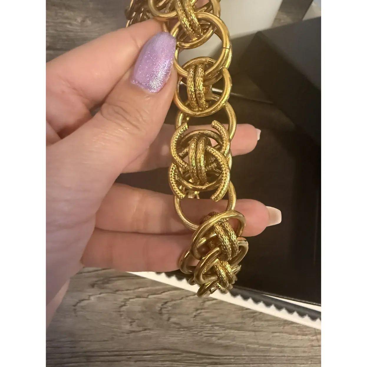 Chanel Vintage Oro Logo CC Catena A Link Collare Dichiarazione Collana in vendita 2