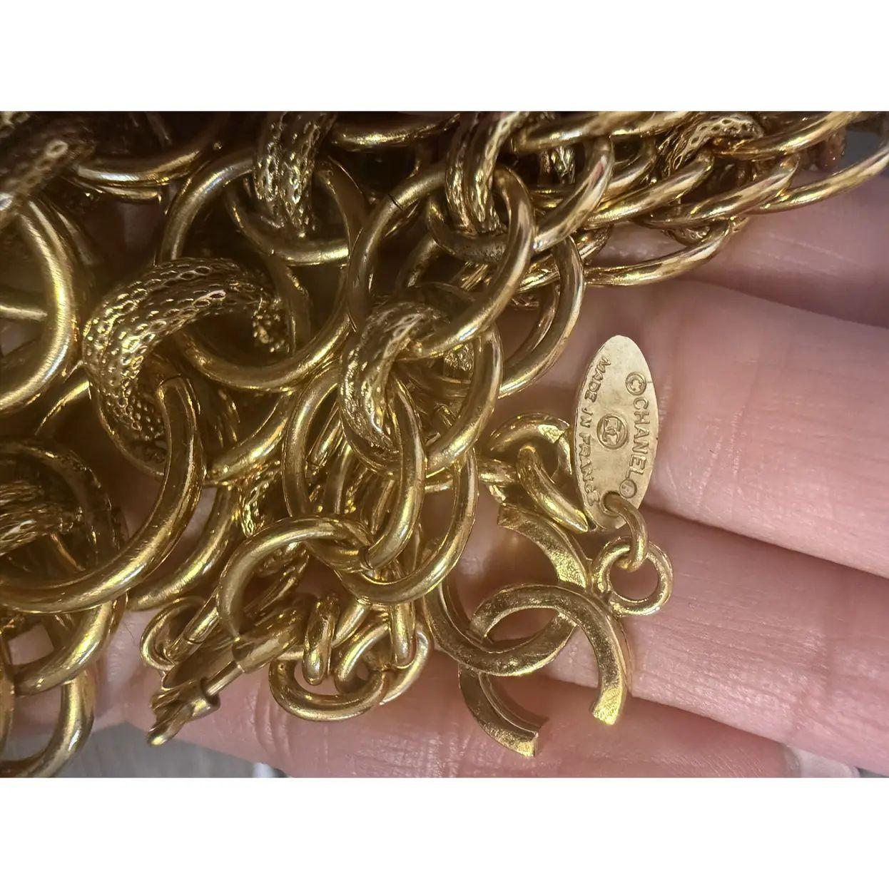 Chanel Vintage Oro Logo CC Catena A Link Collare Dichiarazione Collana in vendita 3