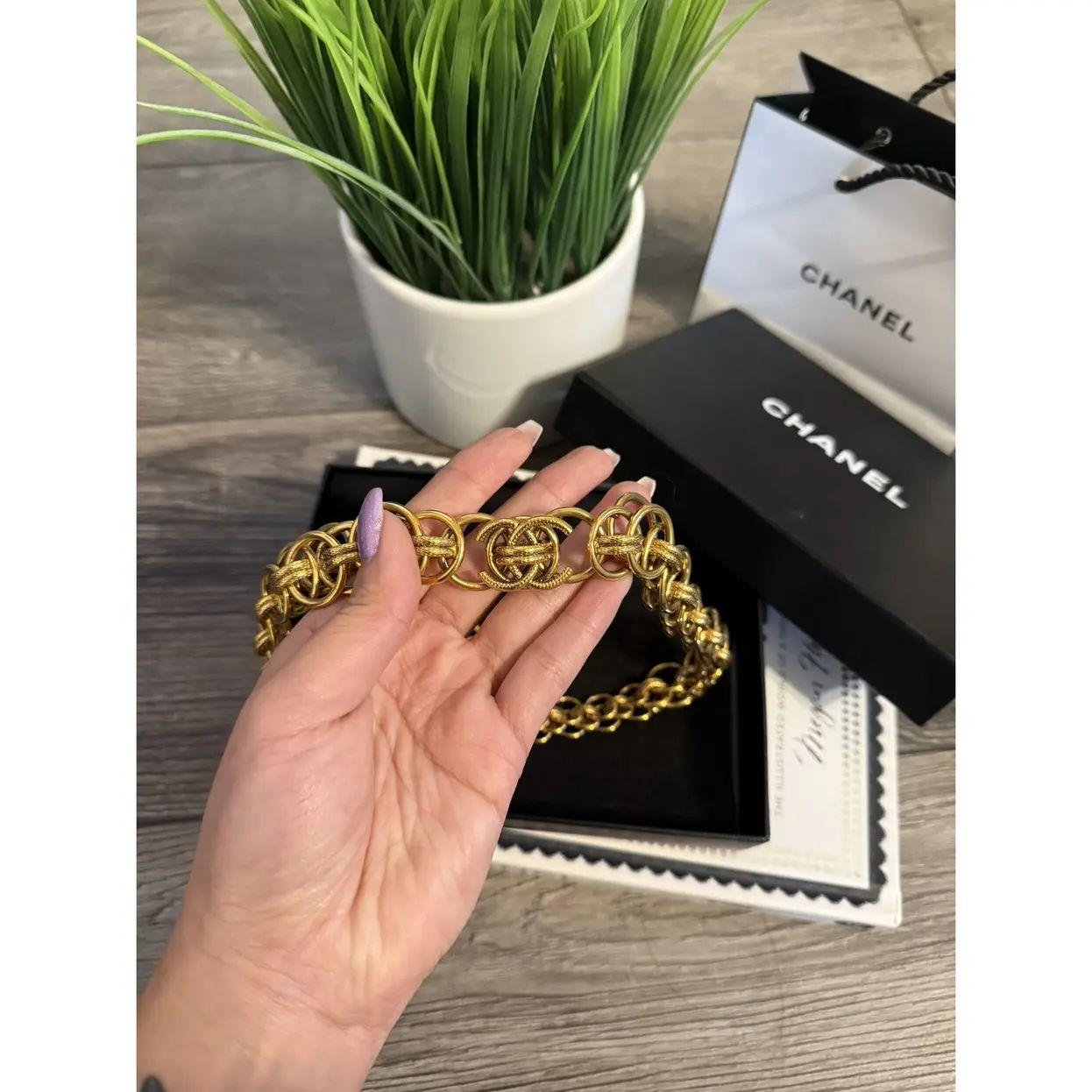 Chanel Vintage Oro Logo CC Catena A Link Collare Dichiarazione Collana in vendita 4