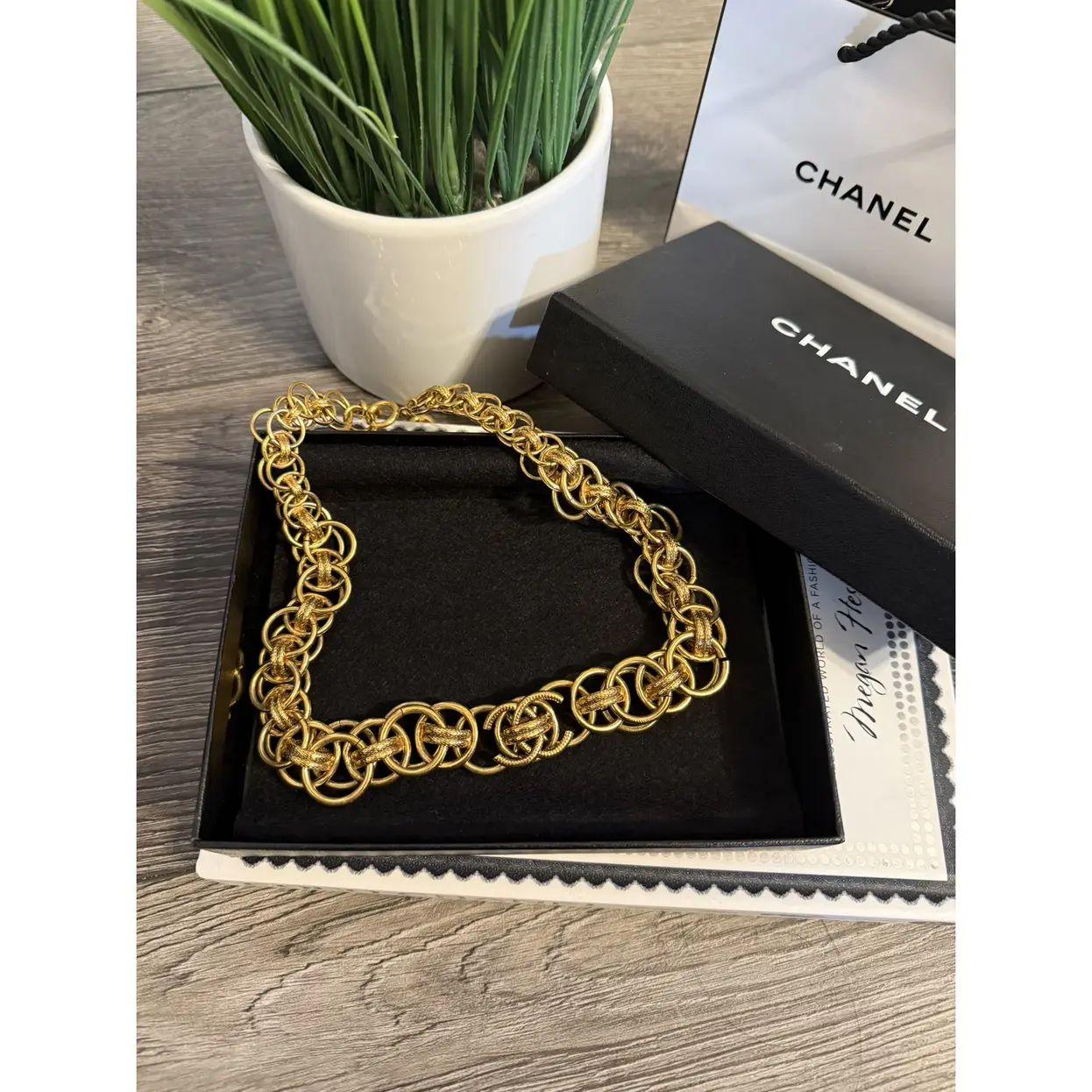 Chanel Vintage Oro Logo CC Catena A Link Collare Dichiarazione Collana in vendita 5