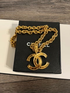 Chanel Vintage Gold CC Logo Chain Pendant Necklace, circa 1990