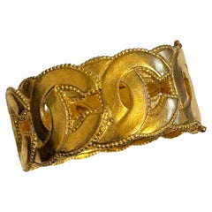 CHANEL Vintage Gold CC Logos Statement Bracelet, 1996