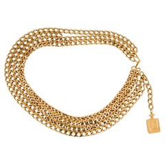 CHANEL Vintage Gold Coco Perfume Chain-Link Multi Strand Belt CHANEL Vintage Gold Coco Perfume Chain-Link Multi Strand Belt