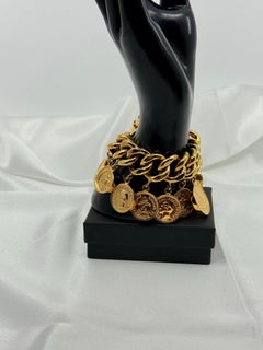 CHANEL Vintage Gold Coin Charm CC Bracelet