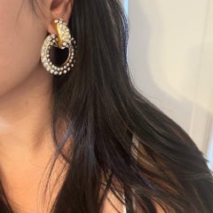 Orecchini a clip CHANEL Vintage con accenti di cristallo in oro