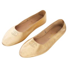 Chanel Vintage Gold Flats