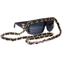 Chanel Vintage Gold Hardware Fall / Winter  1992 Sunglasses Made In Italy