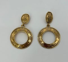 Chanel Vintage Gold Hoop Earrings