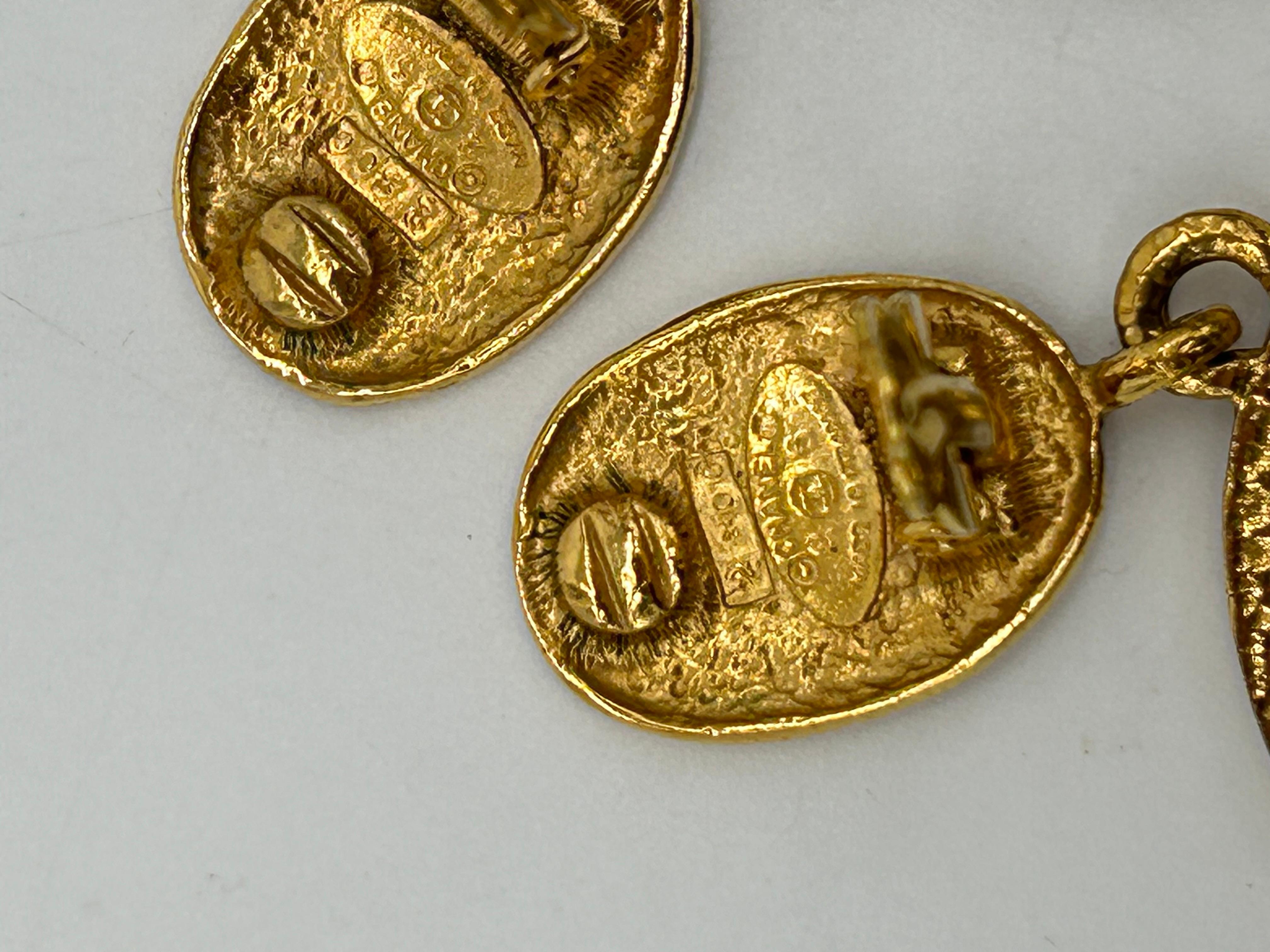 Chanel Vintage Gold Hoop Earrings  For Sale 2