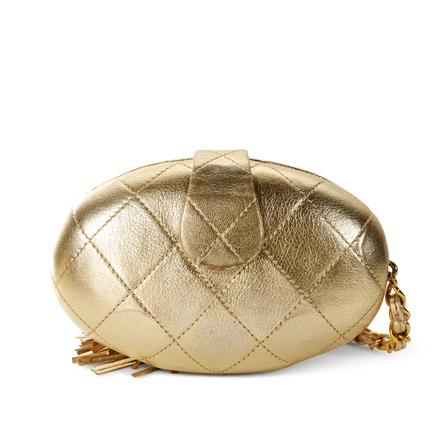 chanel gold clutch bag