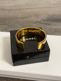 Chanel Vintage Gold Letter Bangle Bracelet