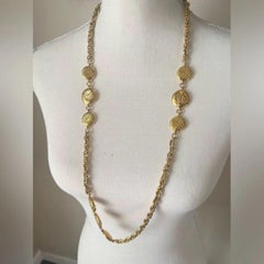 CHANEL Vintage Gold Mademoiselle Charm Station Necklace