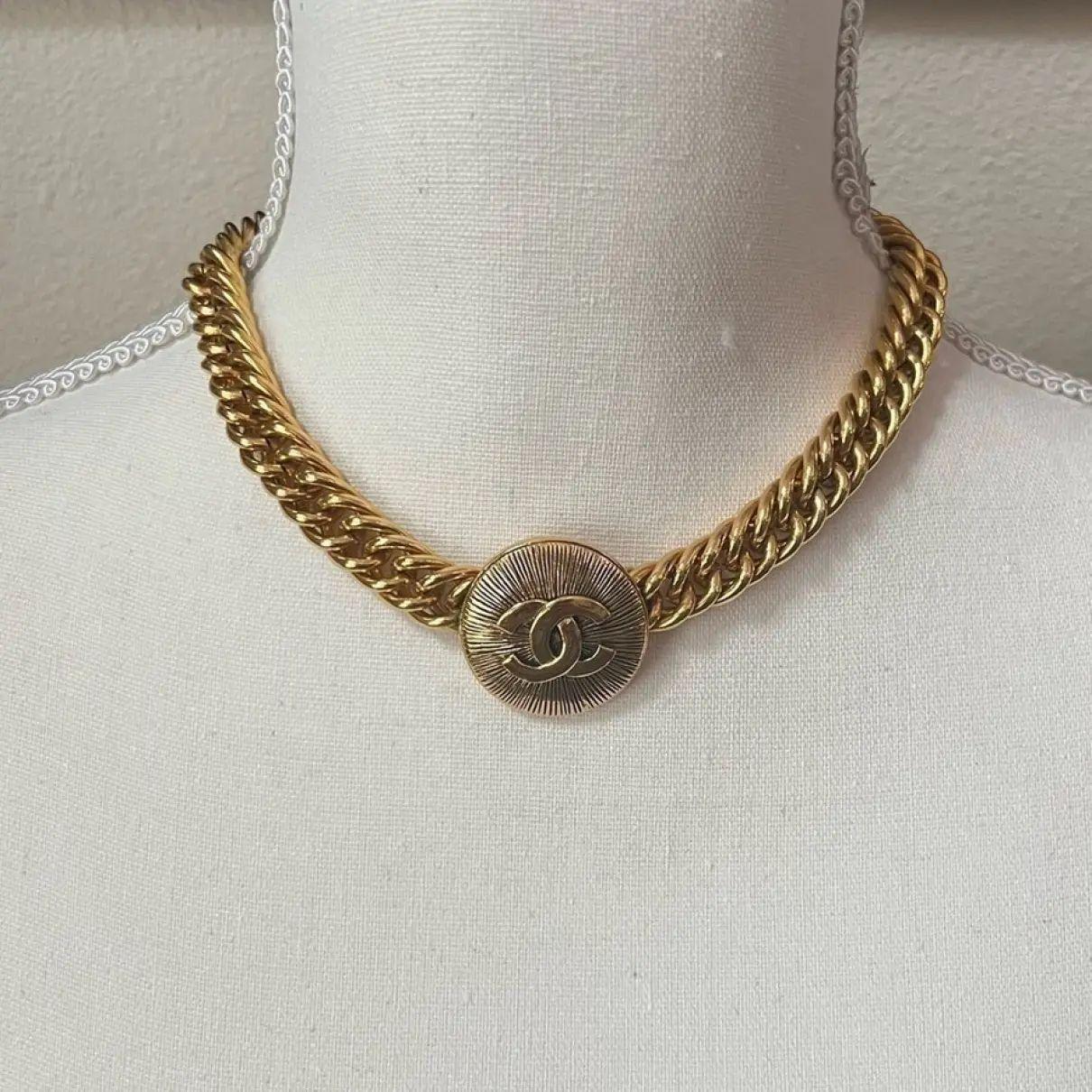Chanel Vintage Gold Medallion Coin CC Collar Necklace For Sale 1