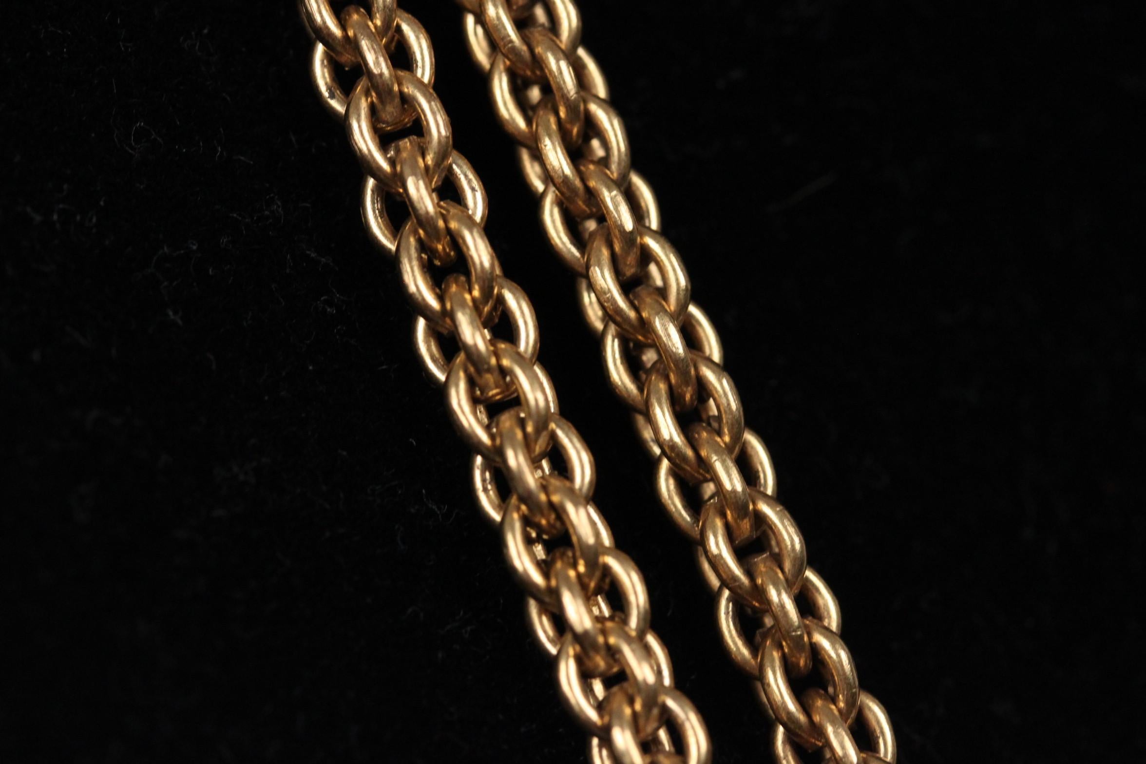 Chanel Vintage Gold Metal 2 Row Long Pendant Necklace with Medallions 5