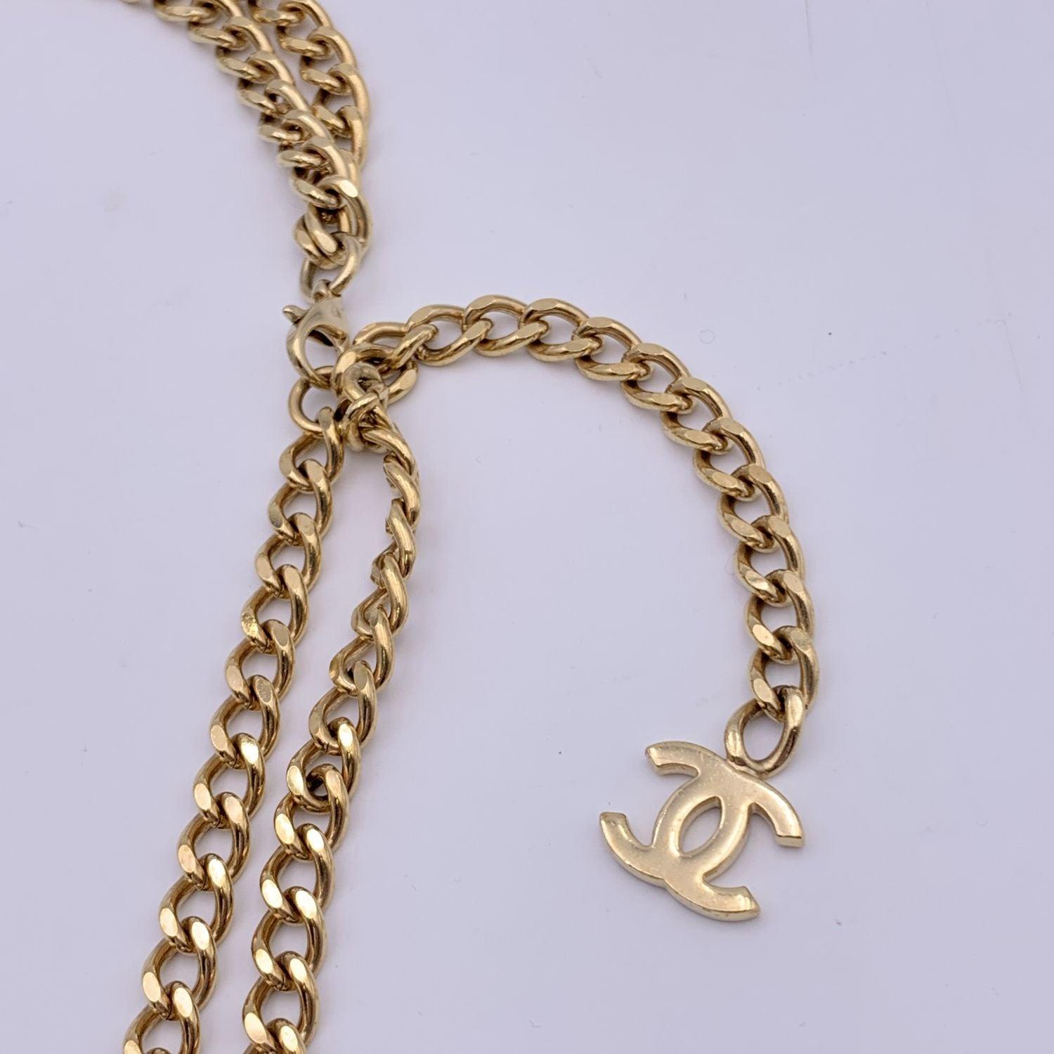 Women's Chanel Vintage Gold Metal Chain Coco Crystals Belt or Necklace
