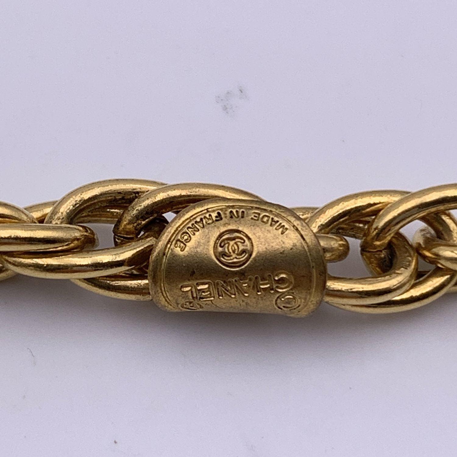 Chanel Vintage Gold Metal Chain Long Necklace CC Logo Medallion 3