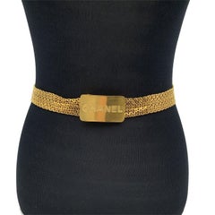 Chanel Vintage Gold Metal Multi Strand Chain Belt Logo Plate
