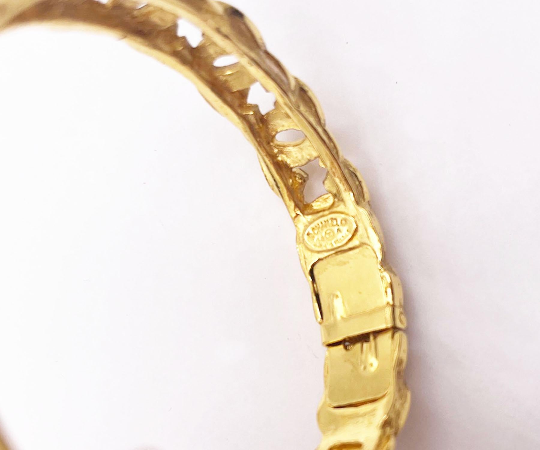Women's Chanel Vintage Gold Plated CC Bangle Bracelet   