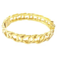 Chanel Vintage Gold Plated CC Bangle Bracelet   