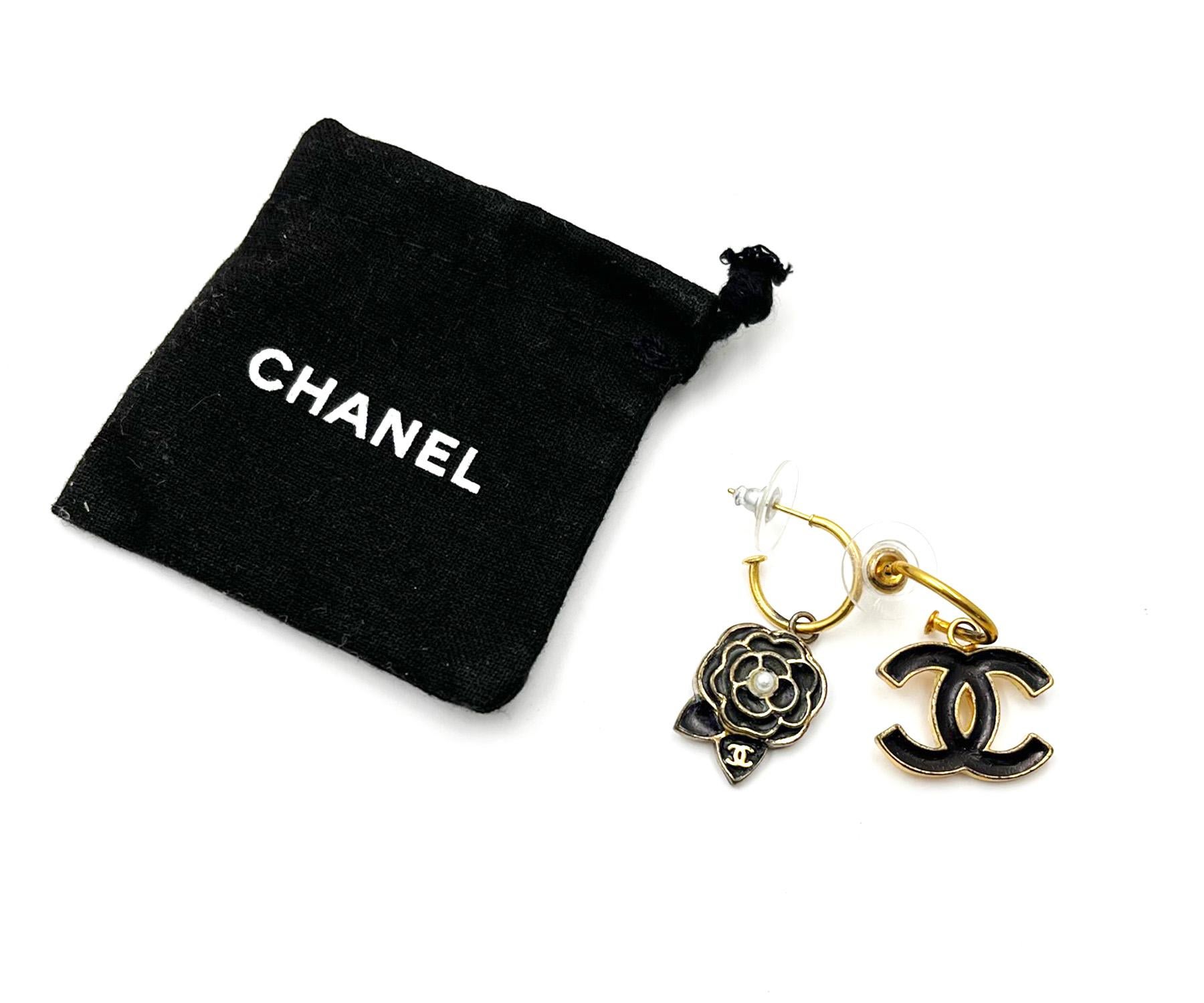 vintage chanel camellia earrings