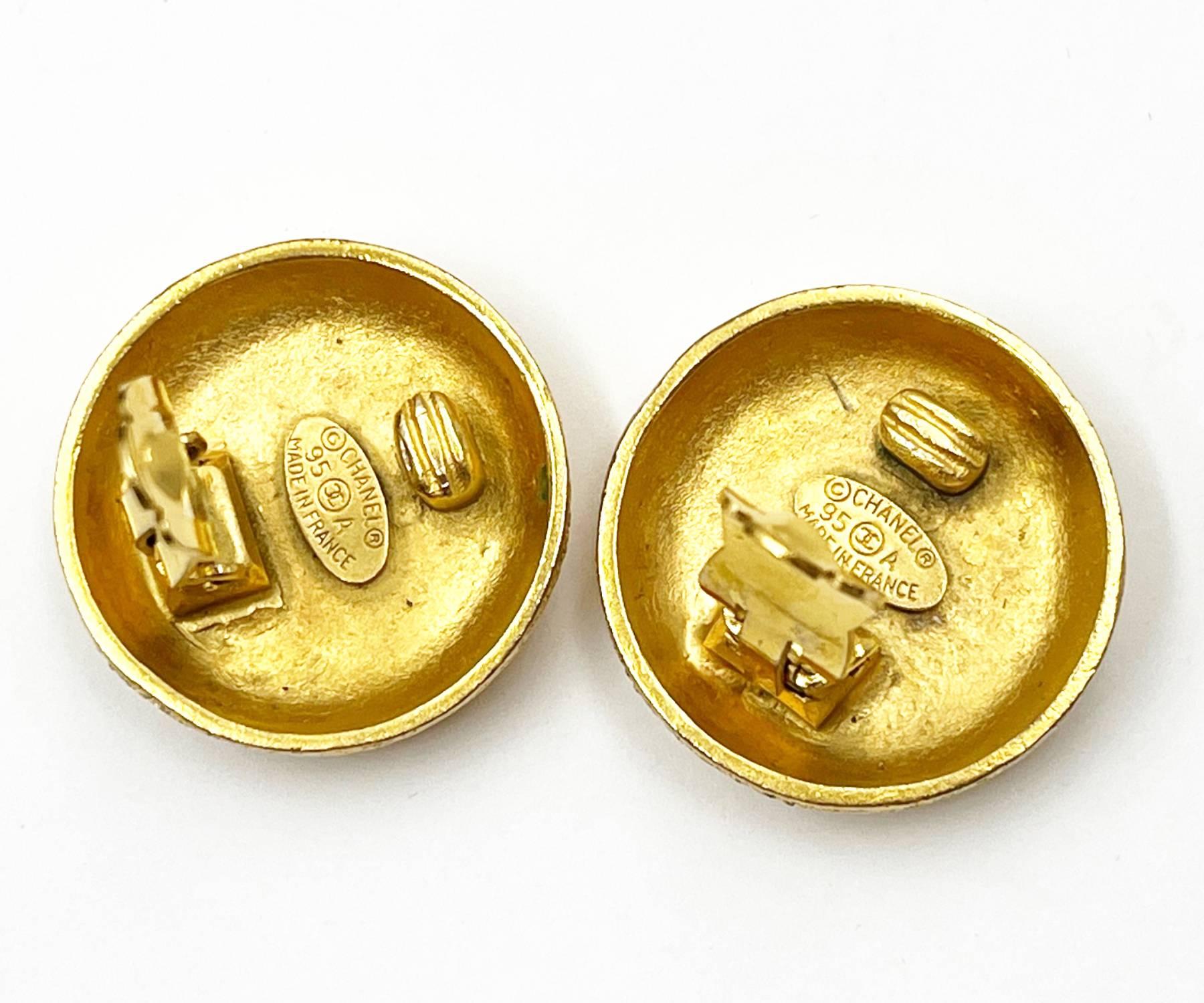 chanel gold plated earrings