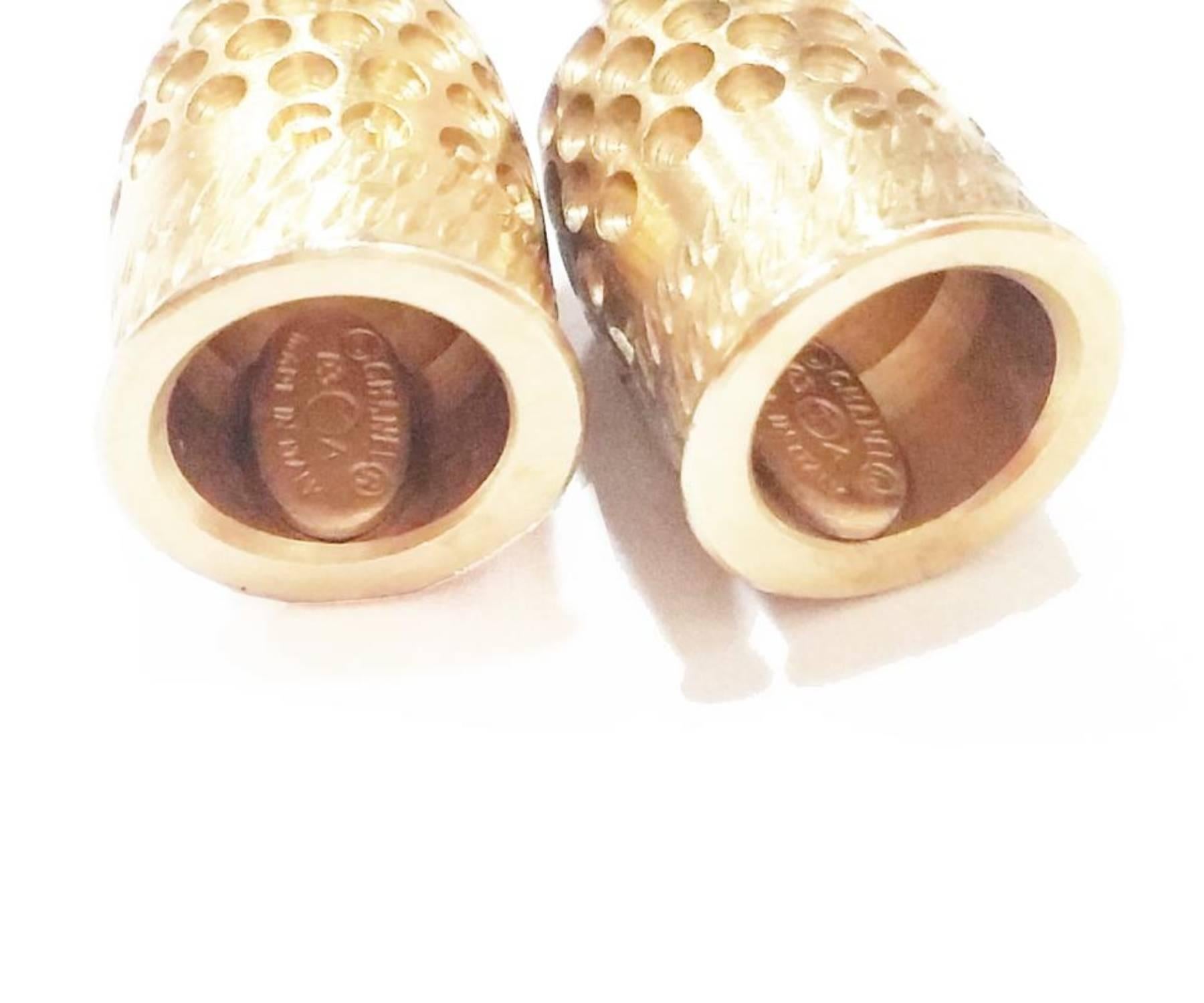 Chanel Vintage Vergoldete CC Opal-Kristall-Ohrringe mit 3 Arten von Thimble- Piercing im Zustand „Hervorragend“ in Pasadena, CA
