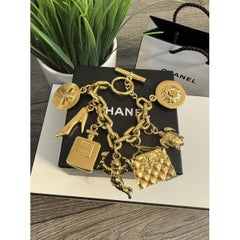 Chanel Vintage Gold Plated Lucky Charm Bracelet