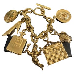 Chanel Vintage Gold Plated Lucky Charm Bracelet