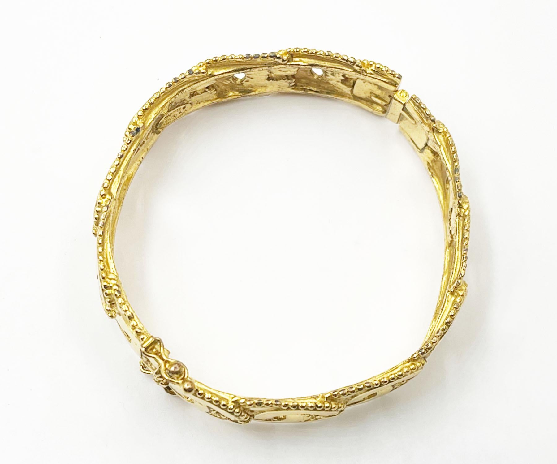 Chanel Vintage Gold Plated Multi CC Dots Bangle Bracelet   In Good Condition For Sale In Pasadena, CA