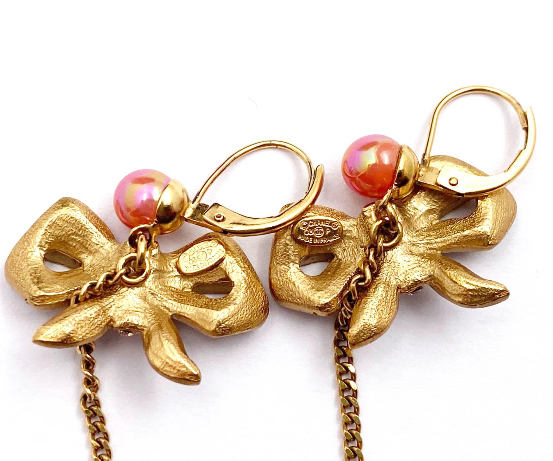chanel ribbon earrings