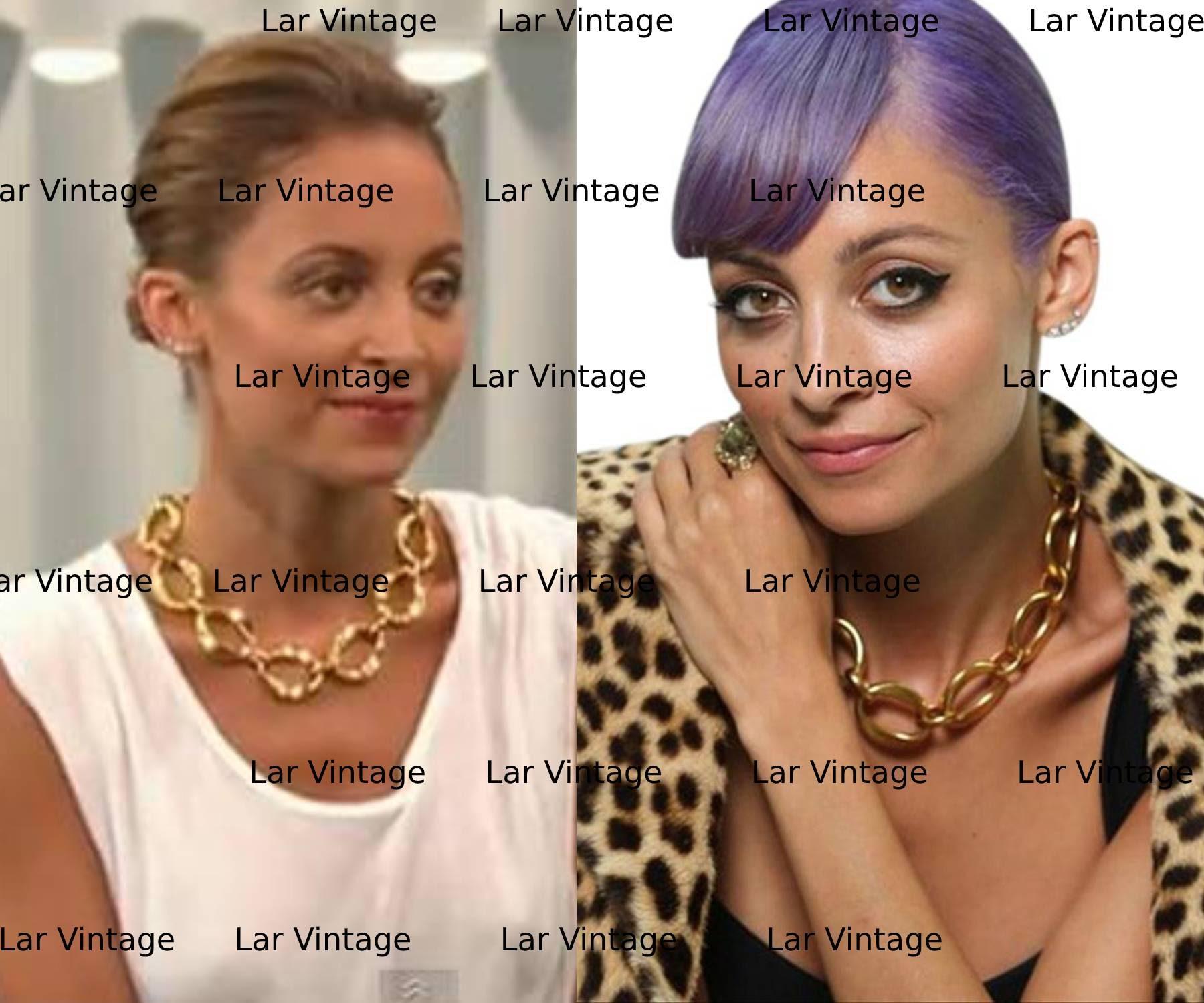Chanel Vintage Gold plattiert Ring Halskette wie auf Nicole Richie gesehen im Zustand „Gut“ im Angebot in Pasadena, CA