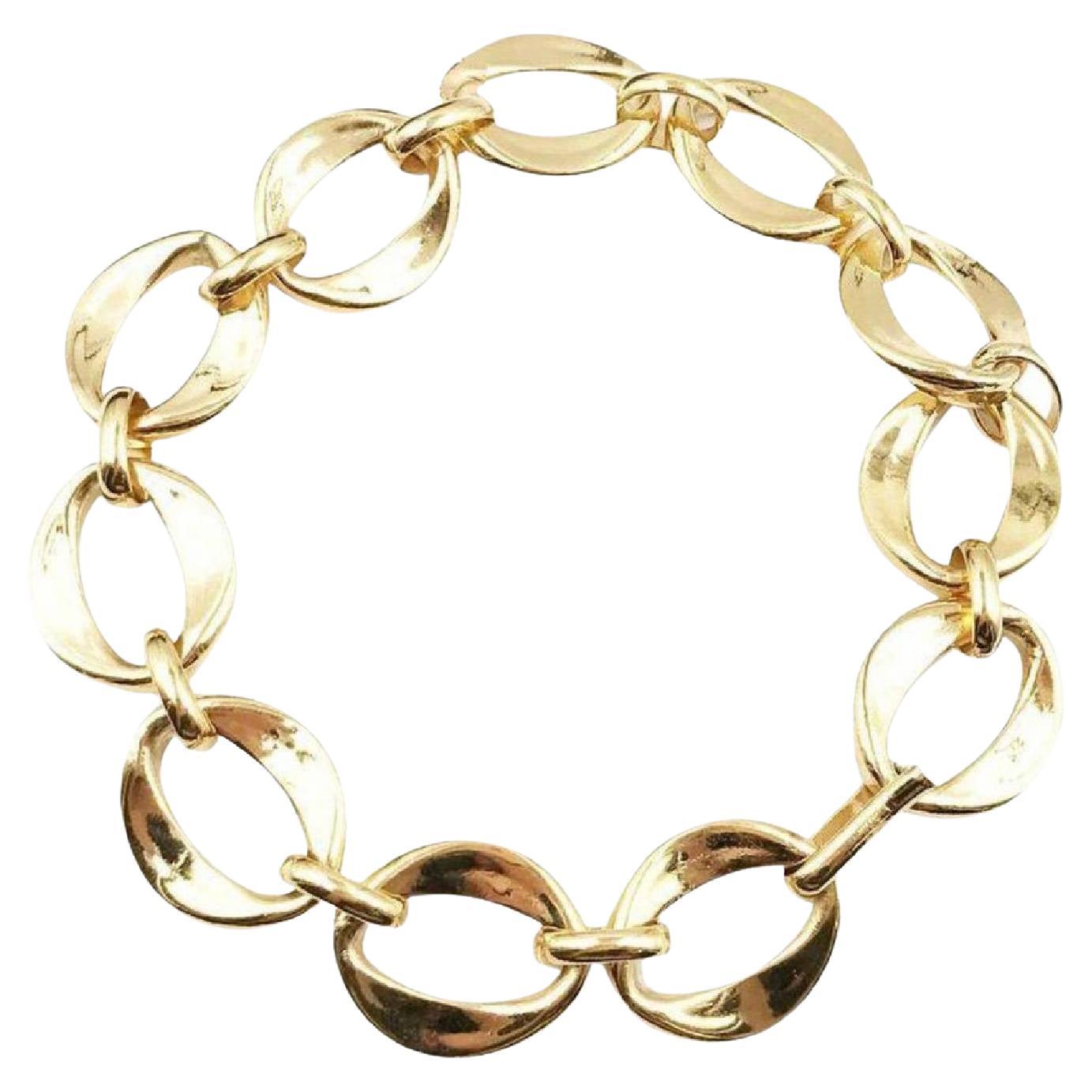 Chanel Vintage Gold Plated Ring Necklace as Seen on Nicole Richie For Sale