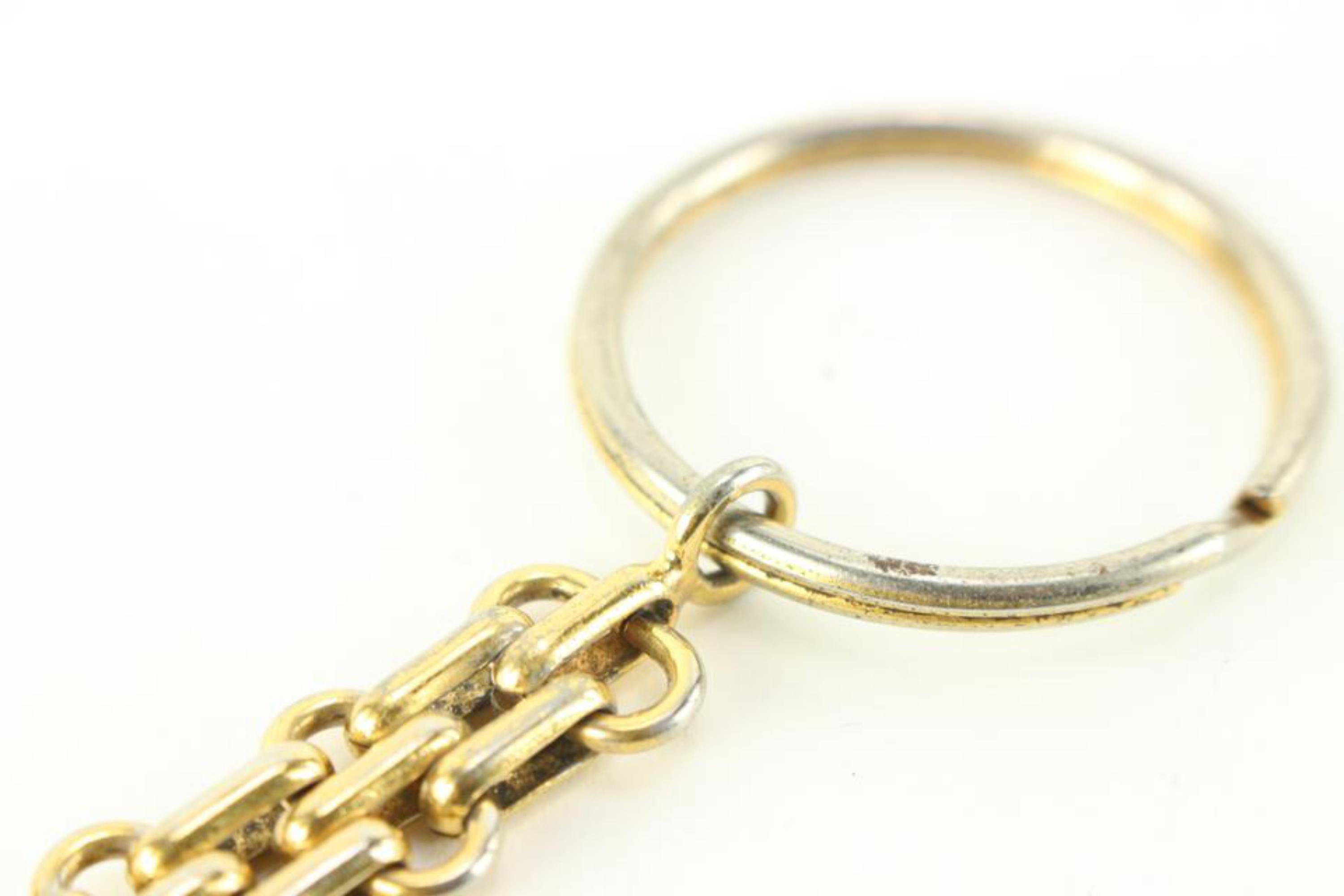 Women's or Men's Chanel Vintage Gold Plated Rue Cambon CC Keychain Bag Charm Pendant 81ca711s