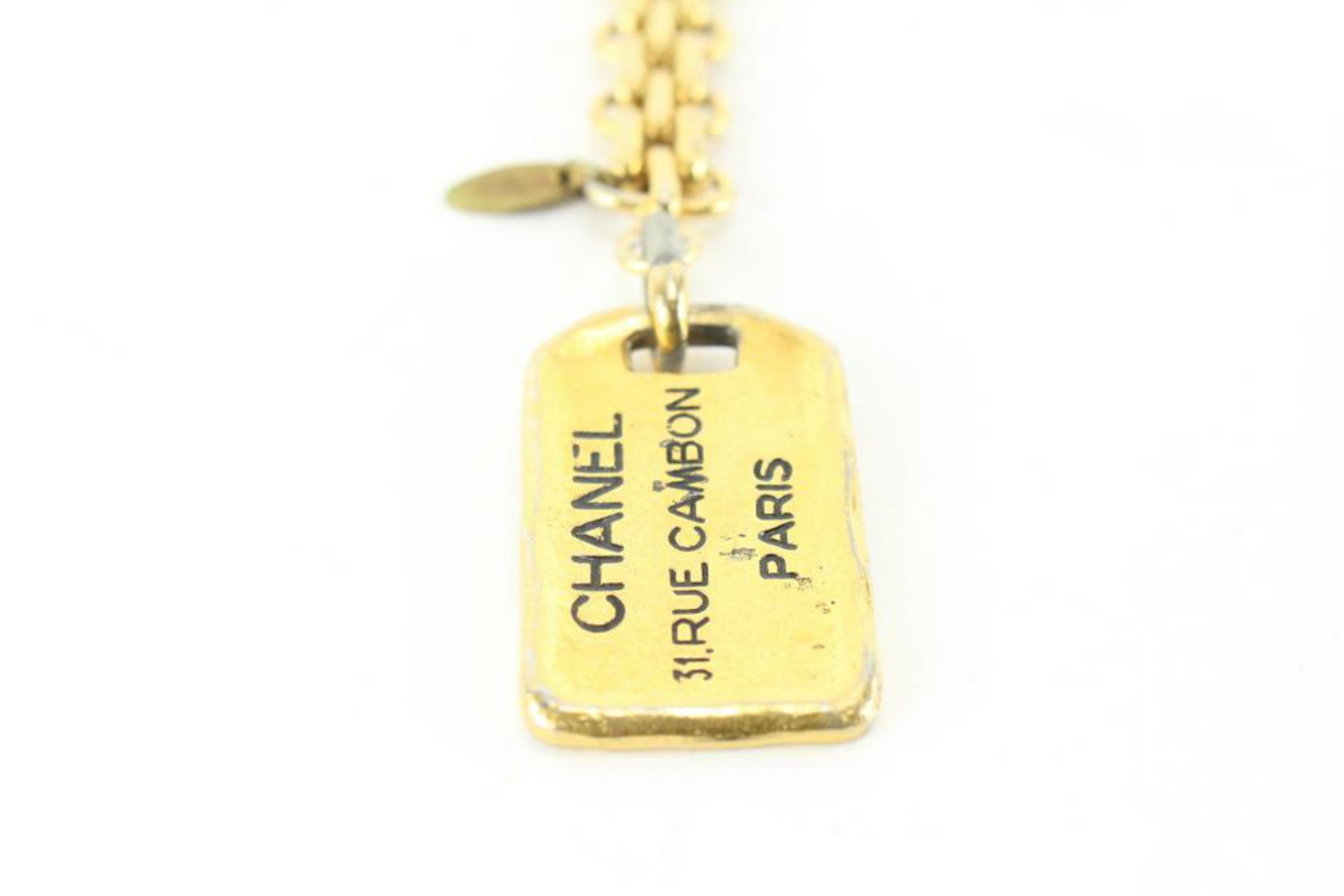 Chanel Vintage Gold Plated Rue Cambon CC Keychain Bag Charm Pendant 81ca711s 4