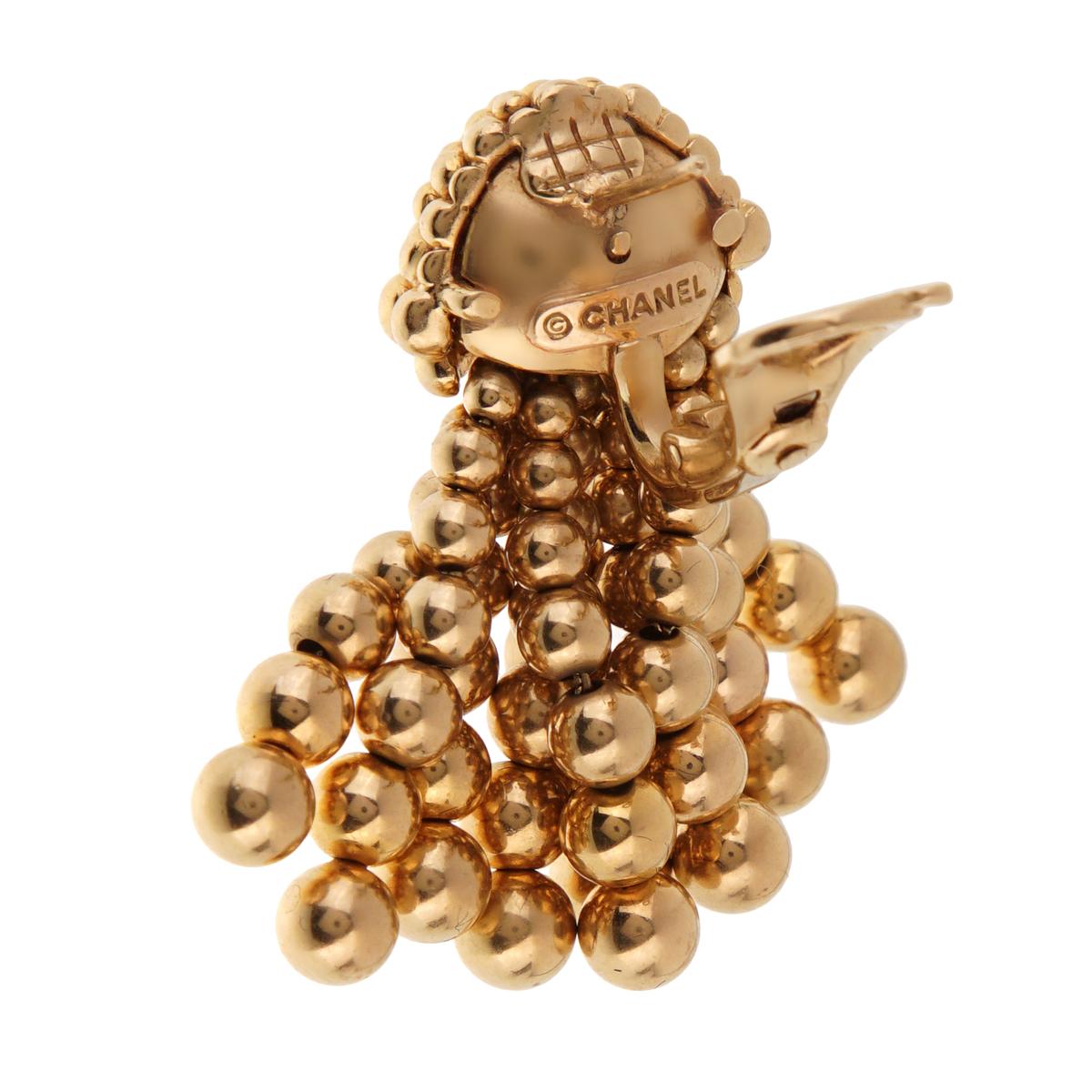 Women's Chanel Vintage Gold Tassle Drop Earrings