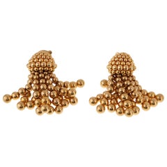 Chanel Vintage Gold Quasten-Tropfenohrringe