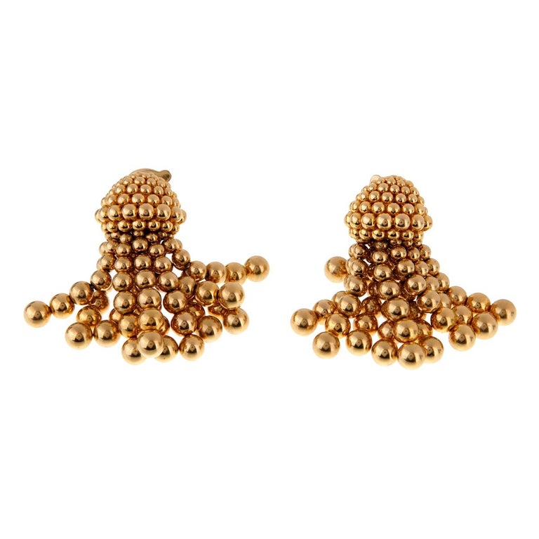 Chanel Vintage Gold Tassle Drop Earrings For Sale at 1stDibs | chanel  earrings