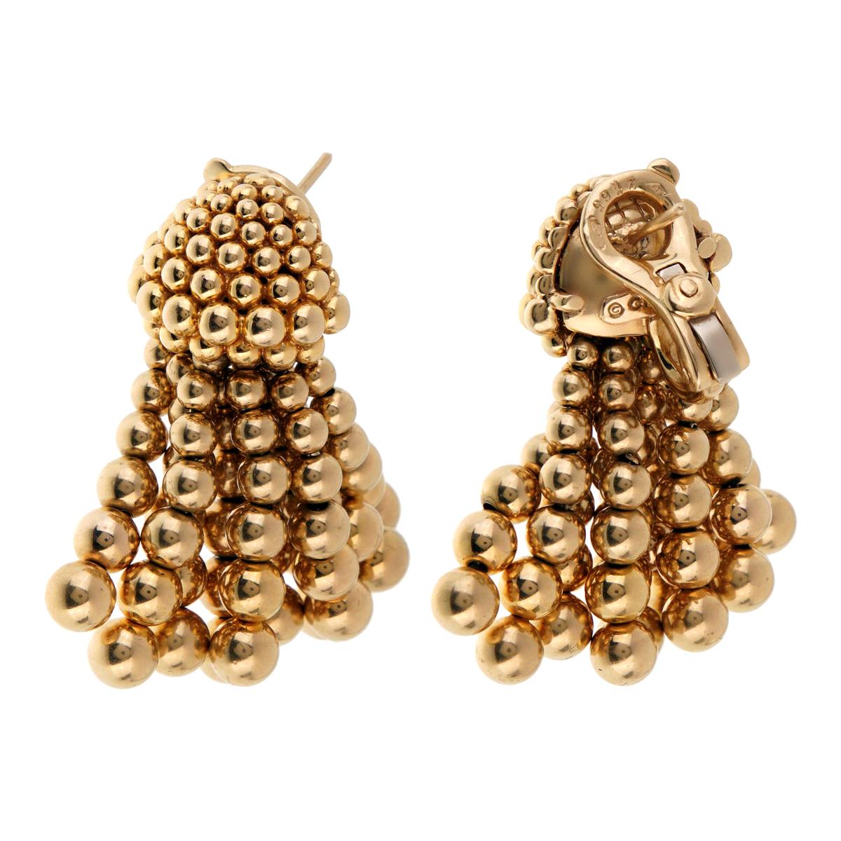 Chanel Vintage Gold Tassle Drop Earrings
