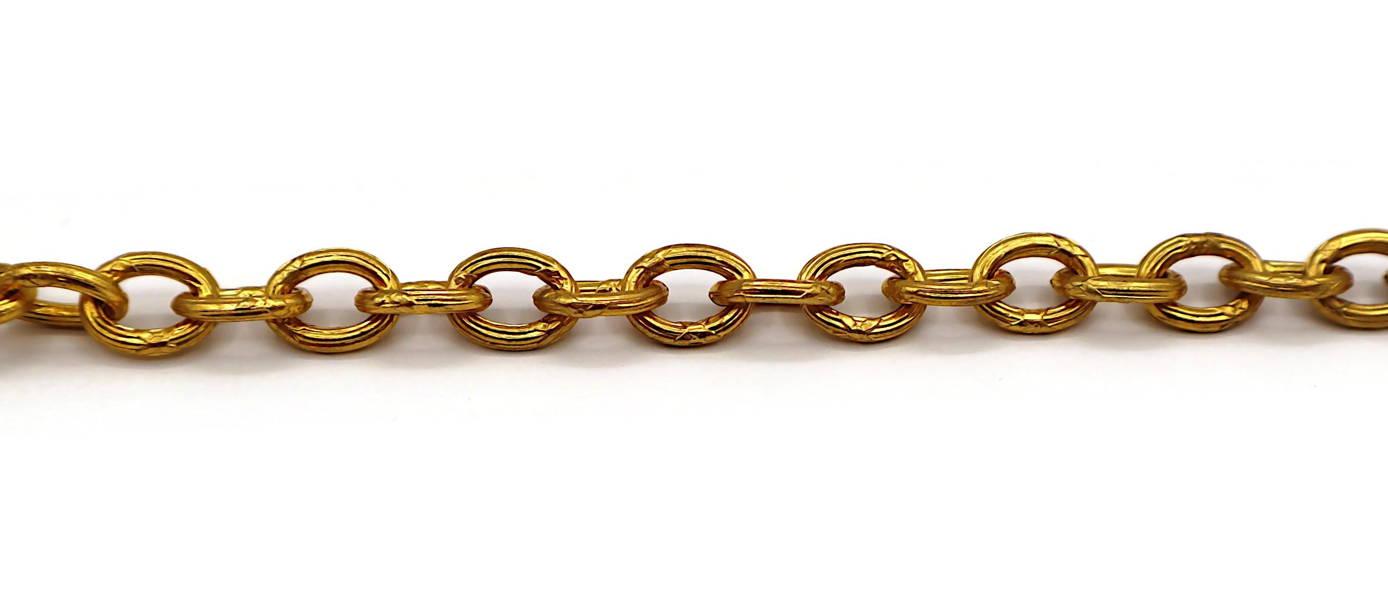 CHANEL Vintage Gold Tone CC Medallion Pendant Sautoir Necklace, 1993 For Sale 7