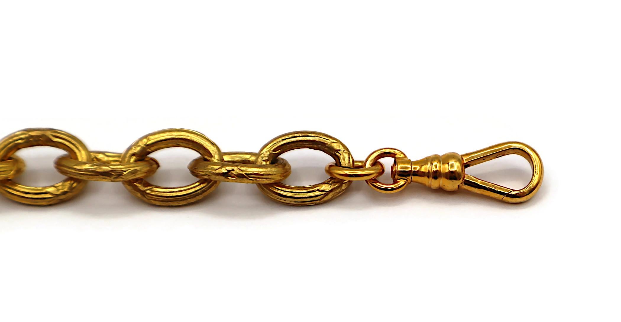 CHANEL Vintage Gold Tone CC Medallion Pendant Sautoir Necklace, 1993 For Sale 8