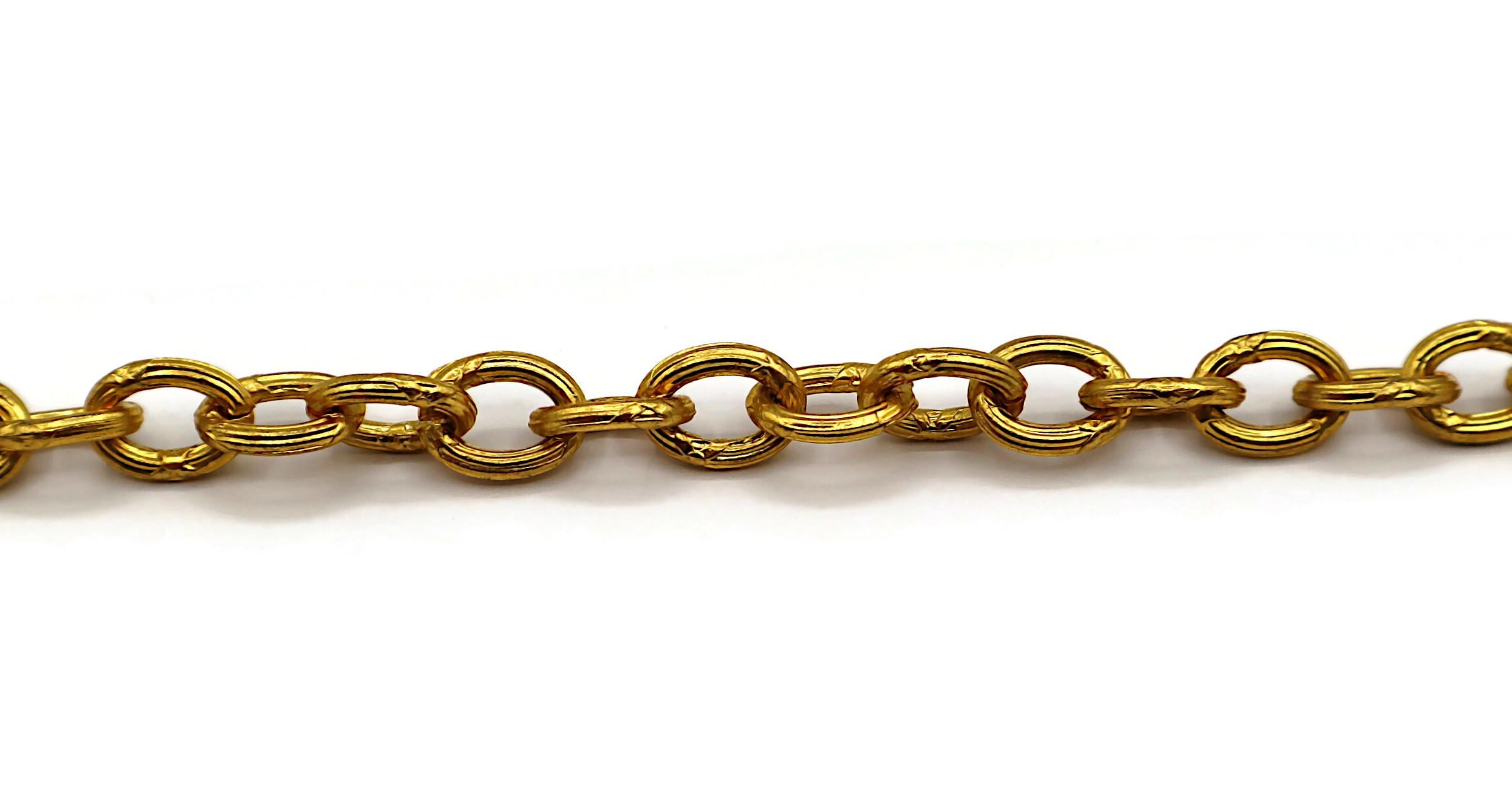 CHANEL Vintage Gold Tone CC Medallion Pendant Sautoir Necklace, 1993 For Sale 1