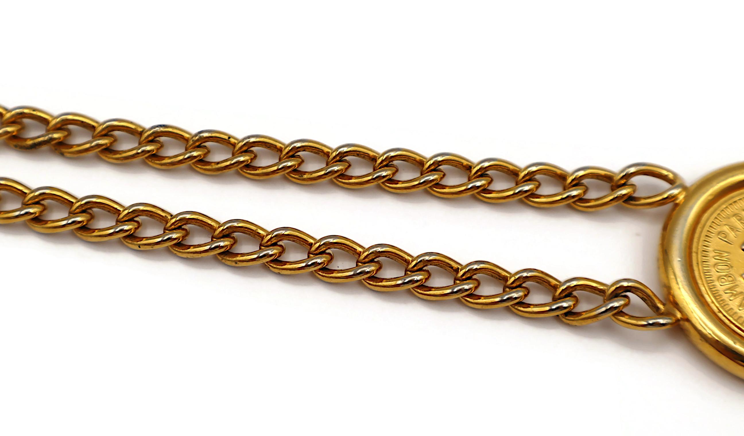 CHANEL Vintage Gold Tone Chain Belt 31 Rue Cambon Paris Coins, 1998 For Sale 7