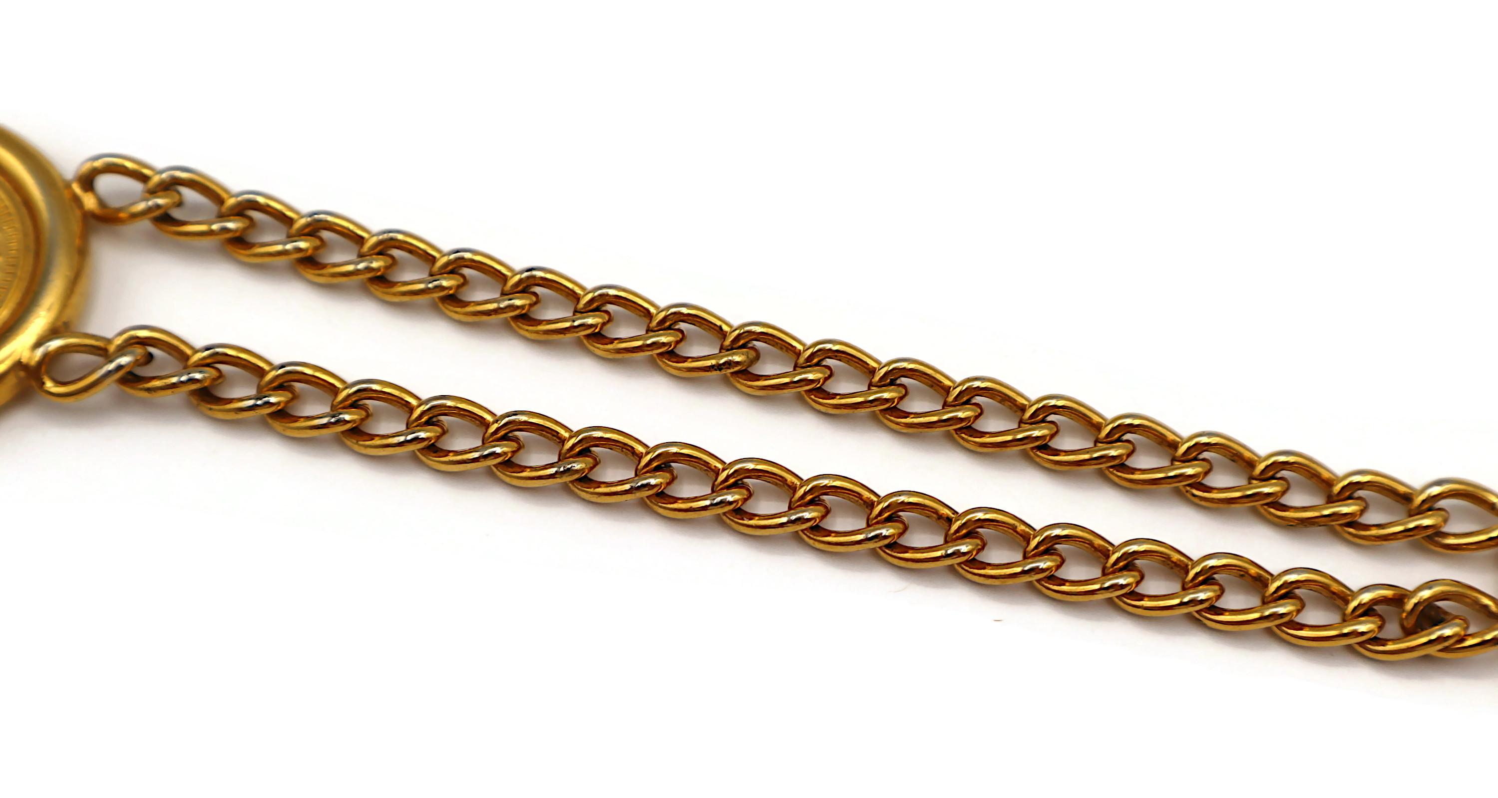 CHANEL Vintage Gold Tone Chain Belt 31 Rue Cambon Paris Coins, 1998 For Sale 9