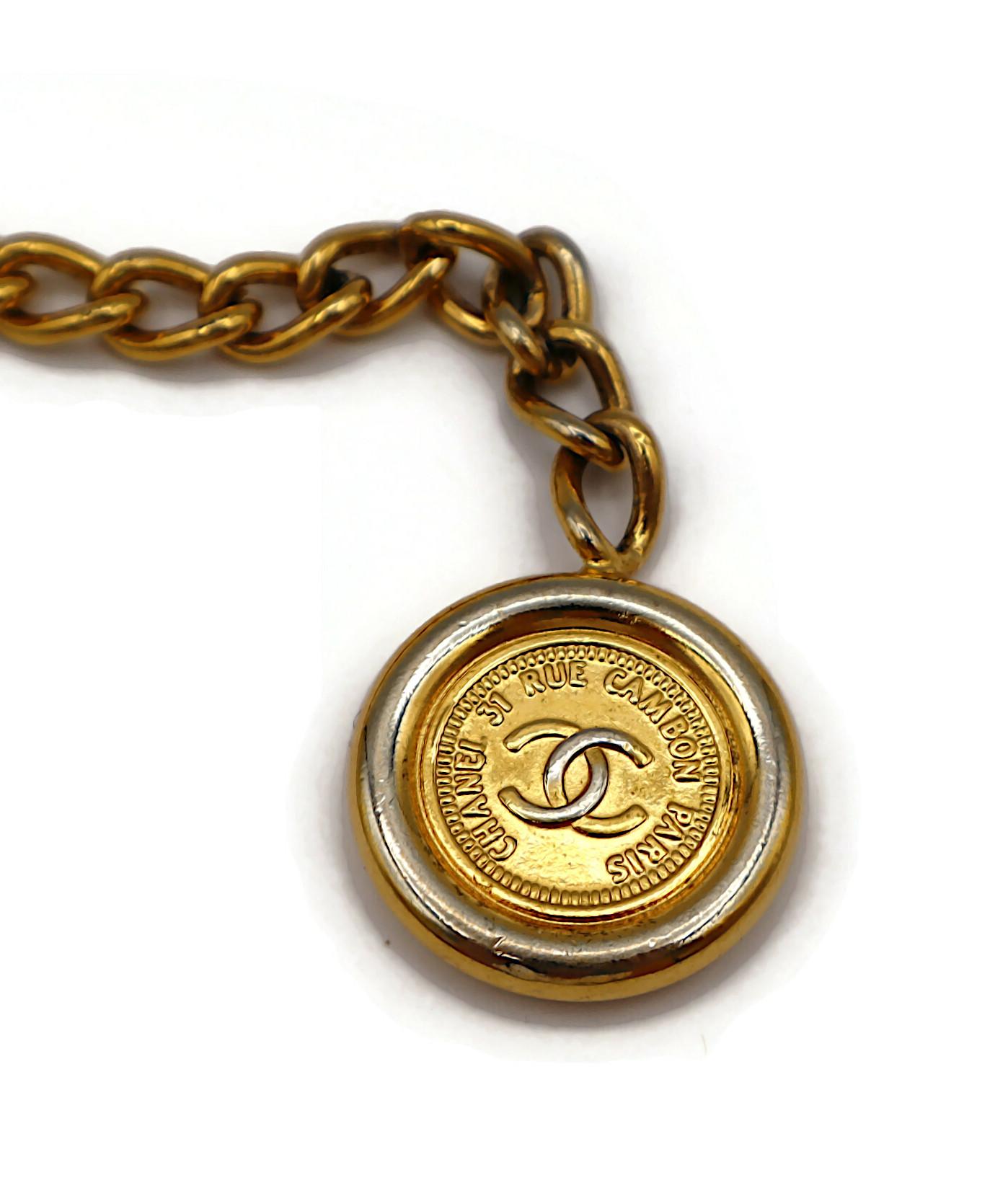 CHANEL Vintage Goldfarbener Kettengürtel mit Kette 31 Rue Cambon Paris Münzen, 1998 im Angebot 14