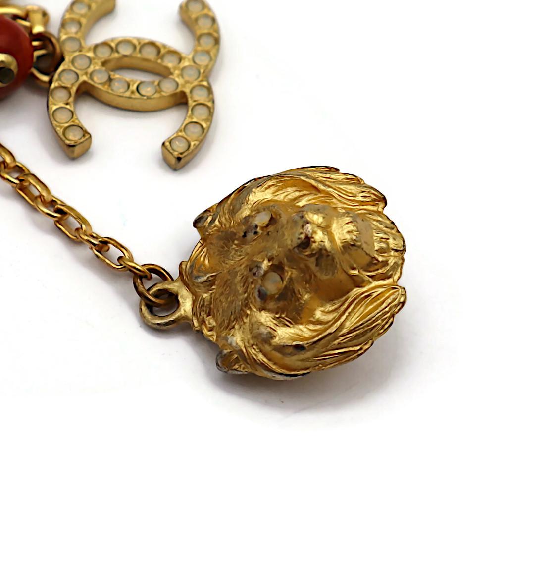 CHANEL Vintage Gold Tone Charm Brooch, Fall 2001 10