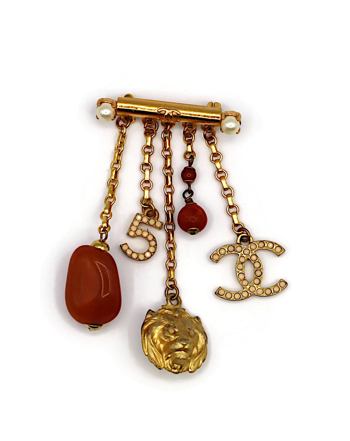 Women's CHANEL Vintage Gold Tone Charm Brooch, Fall 2001