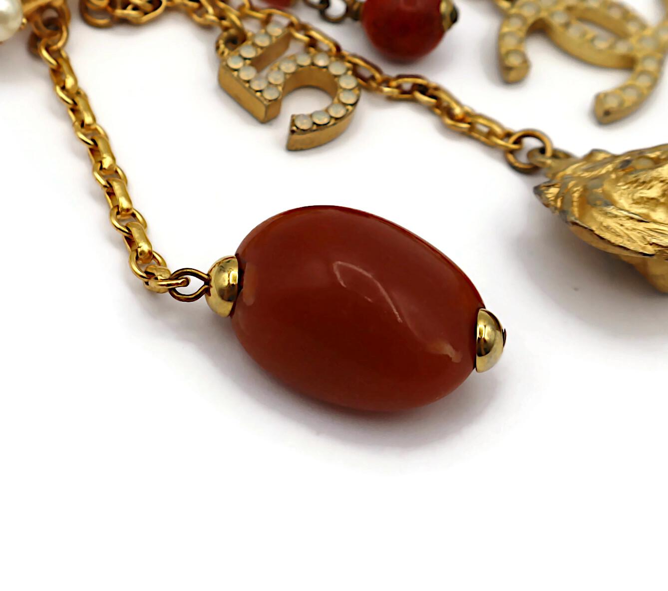 CHANEL Vintage Gold Tone Charm Brooch, Fall 2001 2