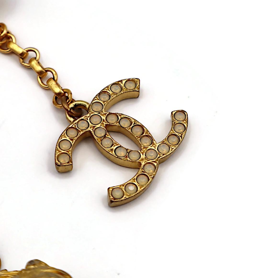 CHANEL Vintage Gold Tone Charm Brooch, Fall 2001 5