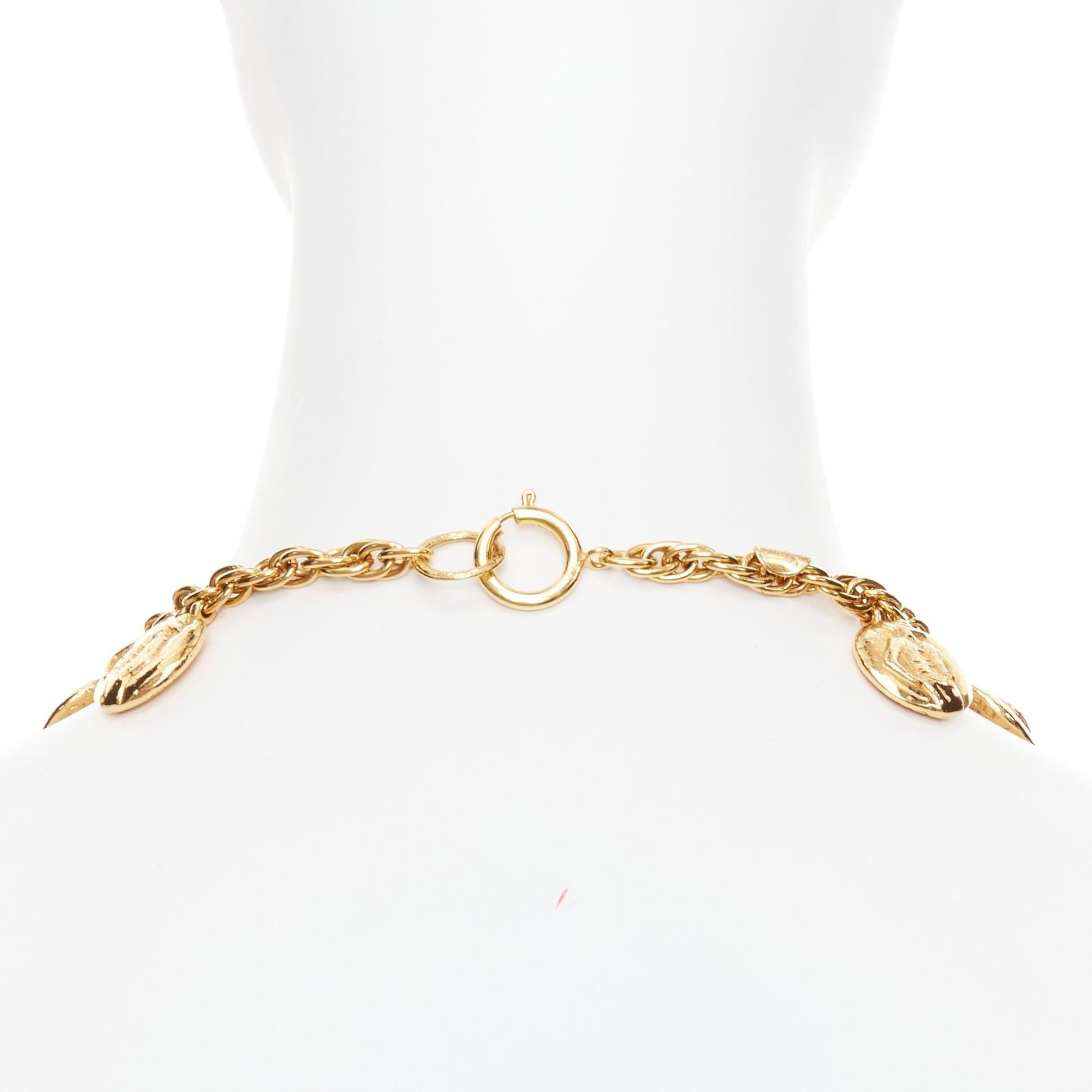 CHANEL Vintage Goldton Coco Mademoiselle Medaillon Kette Prinzessin Halskette im Angebot 1