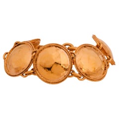 Chanel Vintage Gold-Tone Medallion Chain Bracelet, France, 1990s